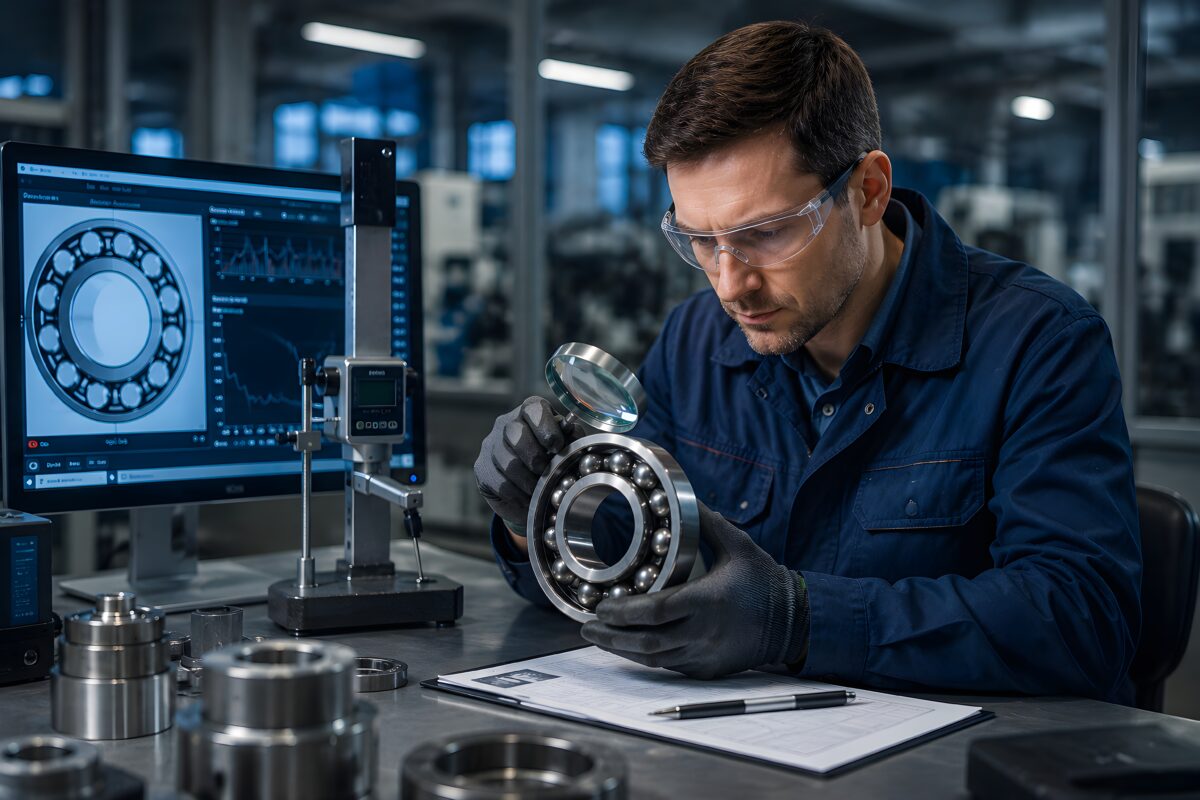 bearing inspection, quality control, industrial engineer, rolling bearing, predictive maintenance, machinery maintenance, condition monitoring, machine reliability, bearing testing, precision engineering